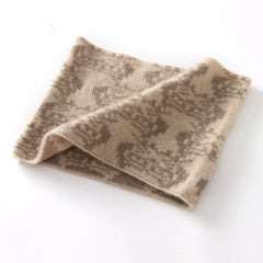 100% Cashmere Jacquard Knit Neck Warmer Scarf