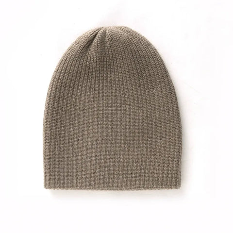 Winter Hat 100% Pure Goat Cashmere Rib-Knit Beanie Hat For Women