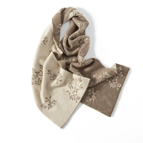 Reversible Snowflake Pattern 100% Pure Cashmere Snowfall Scarf Shawls