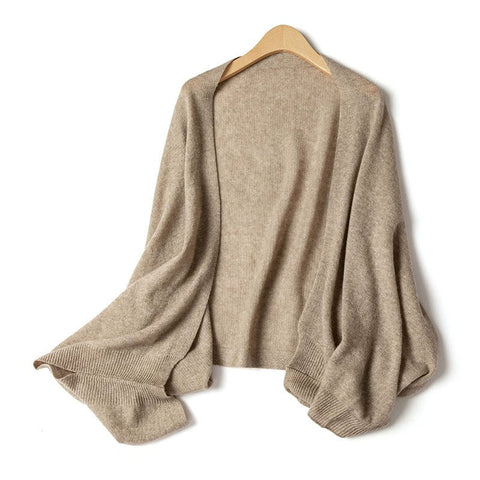 Women's Knitted Warm Cashmere Cape Draped Over Dual-purpose Scarf