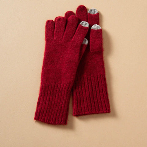 100% Cashmere Touchscreen Gloves Knit Winter Hand Warmers