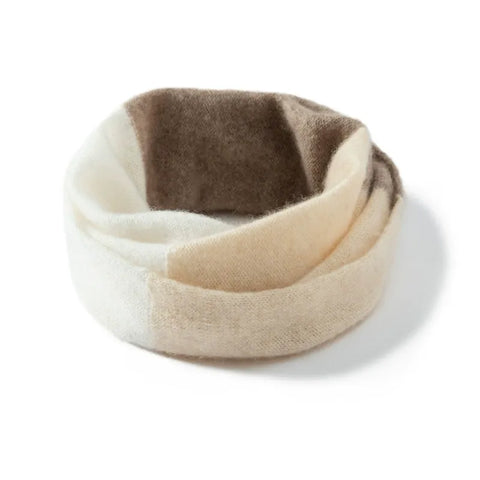 Winter Colorblock Pure Cashmere Infinity Scarf Neck Warmer Scarf Unisex