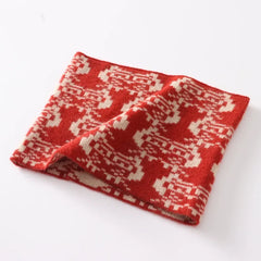 100% Cashmere Jacquard Knit Neck Warmer Scarf