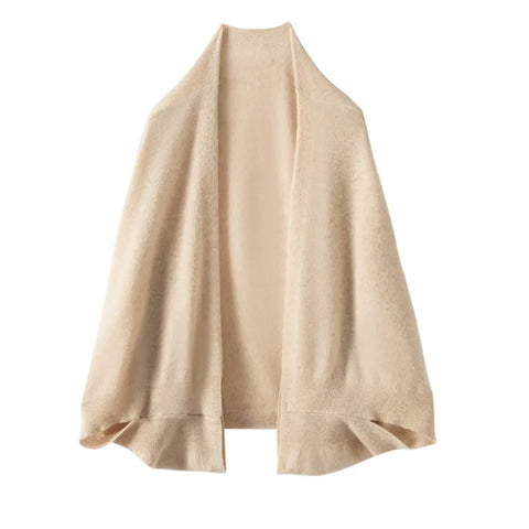 Cabalero femenino Pashmina caliente Pashmina Bufanda abierta Poncho frontal