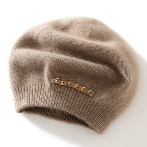 Women Cashmere Beanie Berets Hats Soft Warm French Winter Knit Caps
