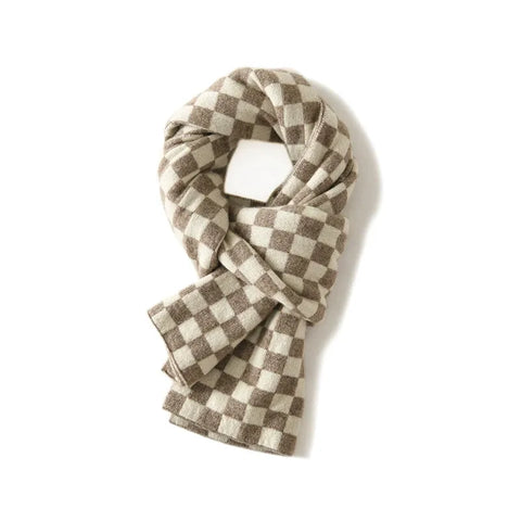 100% de cachemir bufanda a cuadros Winter Warm Square Grid Wrap