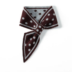 Knit Pure Cashmere Short Decoration Neckerchief Polka Dot Bow Scarf