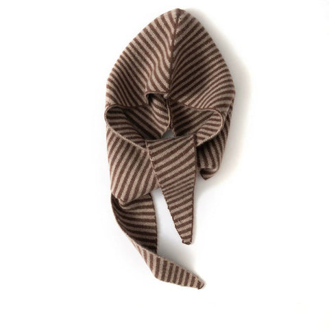 Women Winter Knitted Striped Hooded Skull Shawls Warm Knitted Hat