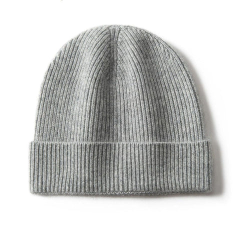 Winter Knitted Beanie Thick Hats Outdoor Cashmere Ribbed Cap Unisex