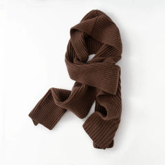 100% Cashmere Ribbed Knit Scarf  Soft Warm Winter Wrap