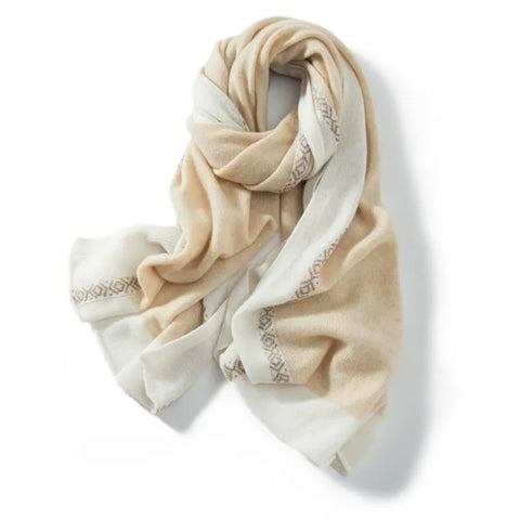 Diseño de mosaicos de punto de chal de cachemir de invierno Jacquard Soft cálido Bufandas envueltas
