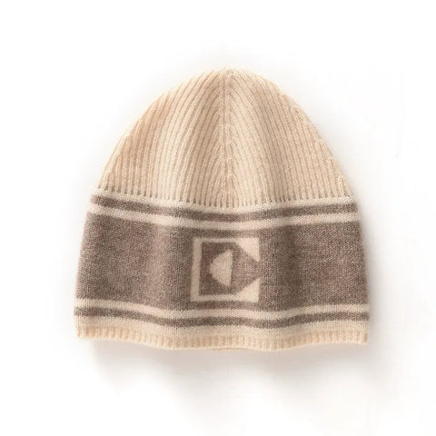 Striped Beanie Cap Versatile Slouchy Warm Winter Knit Hat for Men & Women