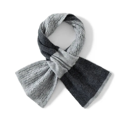 100% Cashmere Invierno de doble color Bufanda de encaje de doble bufanda de dos tonos engrosada