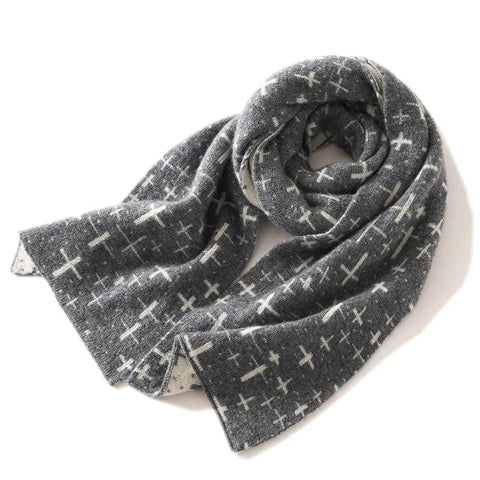 Invierno suave geométrico patrón de cachemira bufandas jacquard unisex