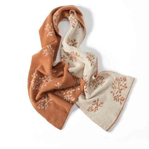 Reversible Snowflake Pattern 100% Pure Cashmere Snowfall Scarf Shawls