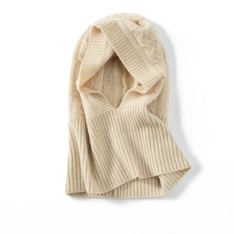 100% Cashmere Hood Loop  Warm Knitted  Hat Scarves Neck Warmer
