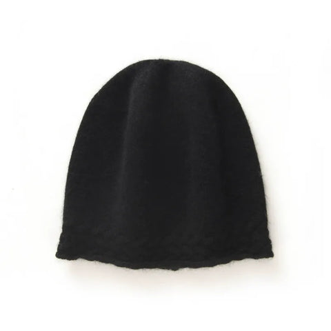 Braided Edge 100% Cashmere Soft Hat Cable Knit Outdoor Beanies