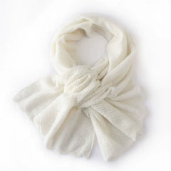 Soft Winter Wrap 100% Cashmere Scarf with Scalloped Edges