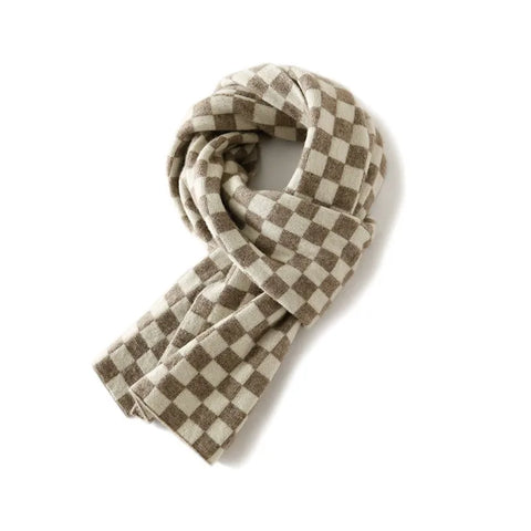 100% de cachemir bufanda a cuadros Winter Warm Square Grid Wrap
