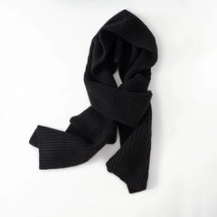 100% Cashmere Ribbed Knit Scarf  Soft Warm Winter Wrap