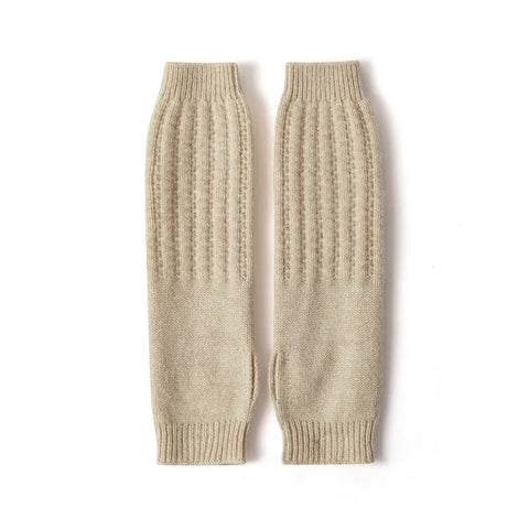 Luxury Knit Fingerless Sleeves 100% Cashmere Mittens Arm Warmers