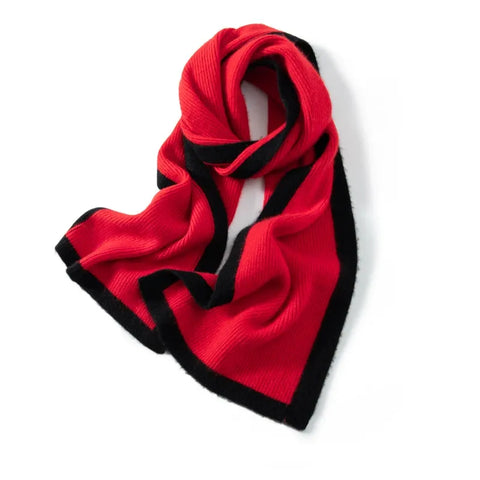Comfortable 100% Pure Cashmere Two-Tone Contrast Edge Shawl