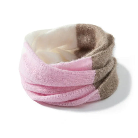 Winter Colorblock Pure Cashmere Infinity Scarf Neck Warmer Scarf Unisex