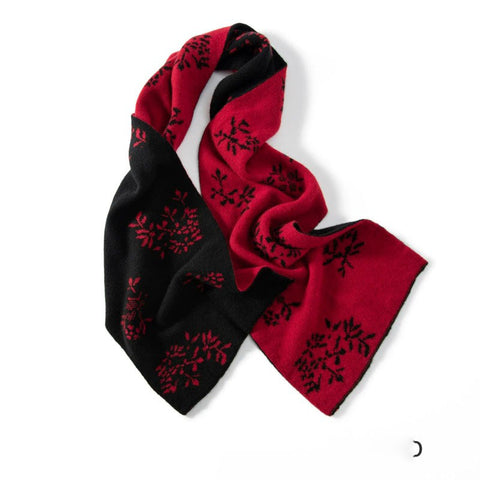 Reversible Snowflake Pattern 100% Pure Cashmere Snowfall Scarf Shawls