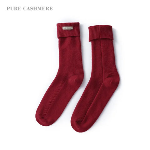 Soft Warm Winter Luxury Crew 100% Cashmere Socks