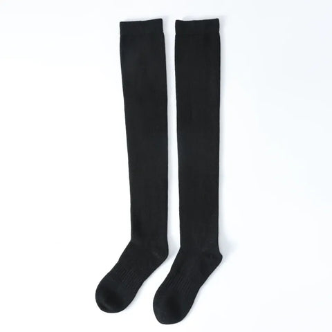 100% Cashmere Over-the-Knee Casual Solid Color Warm Socks For Woman