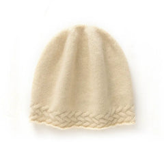 Braided Edge 100% Cashmere Soft Hat Cable Knit Outdoor Beanies