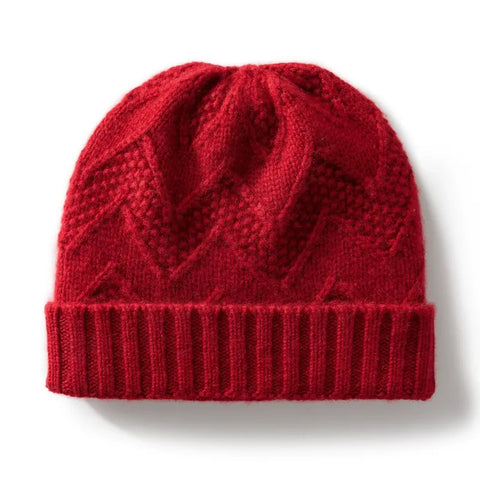 Pure Cashmere Beanie Warm Soft Knitted Unisex Outdoor Ribbed Cuff Hat