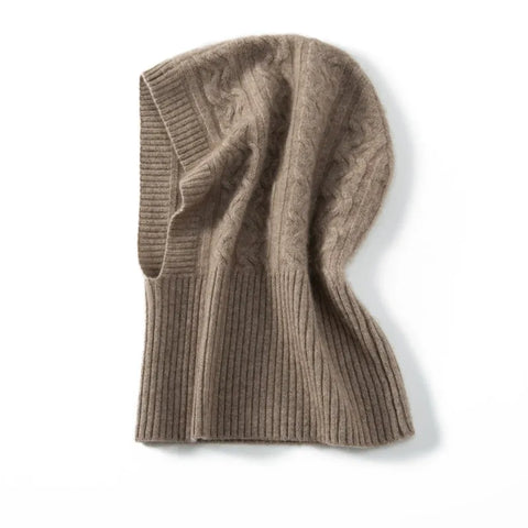 100% Cashmere Hood Loop  Warm Knitted  Hat Scarves Neck Warmer