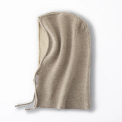 Knitted Ski Hat Windproof 100% Cashmere Hood Drawstring Snood