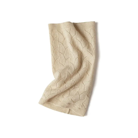 Soft Neck Ladies Lace Cable 100% Cashmere Knit Snood Scarf
