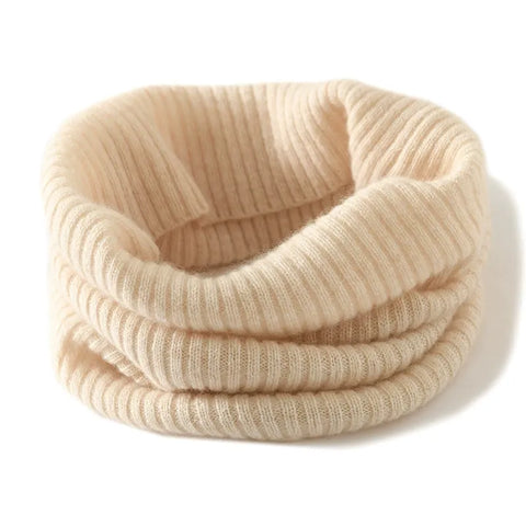 Unisex Ribbed Cashmere Gaiter Winter Outdoor Knitted Snood Neck Warmer