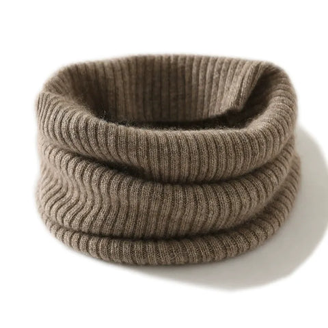 Unisex Ribbed Cashmere Gaiter Winter Outdoor Knitted Snood Neck Warmer