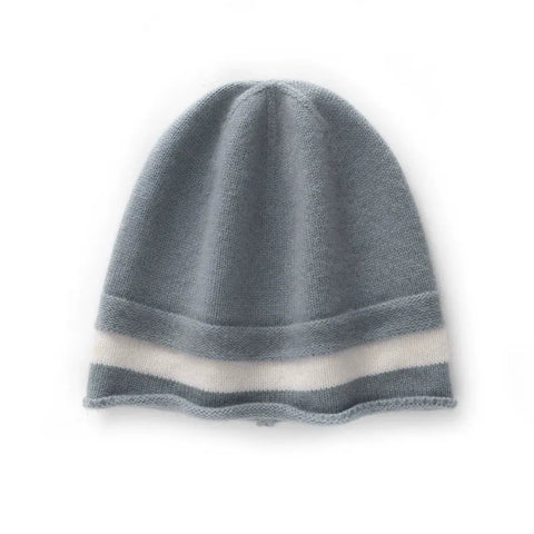 Pure Striped Color Matching Cashmere Hats Winter Warm Knitted Beanie
