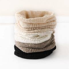 Knitted 100% Cashmere Neck Warmer Soft Hollow Ribbed Snood