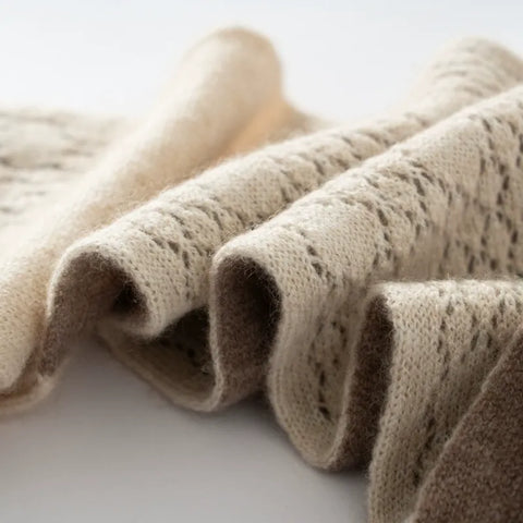 100% Cashmere Invierno de doble color Bufanda de encaje de doble bufanda de dos tonos engrosada