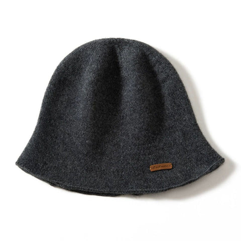100% Pure Cashmere French Winter Warm Knitted Bucket Hat for Women