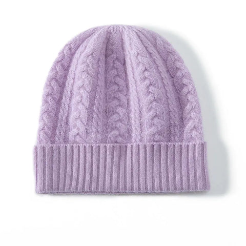 Kids’ 100% Cashmere Cable Warm Winter Hat Unisex Knitted Beanie