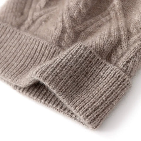 Cashmere Winter Thickened  Women's Outdoor Ski Windproof Warm Knit Hat