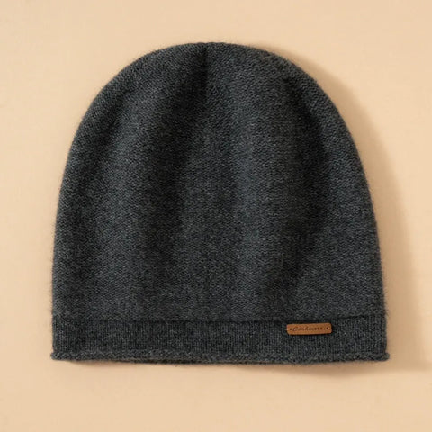 Double-Layer Cashmere Beanie Hat for Women and Men Winter Knit Cap