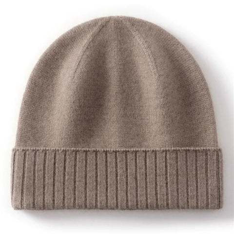 Classic Soft Winter Ribbed Cashmere Stretchy Knit Warm Beanie Hat