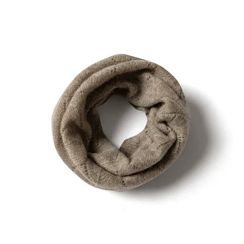 Soft Neck Ladies Lace Cable 100% Cashmere Knit Snood Scarf