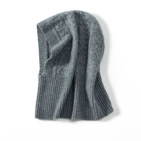 100% Cashmere Hood Loop  Warm Knitted  Hat Scarves Neck Warmer