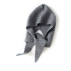Women Winter Knitted Striped Hooded Skull Shawls Warm Knitted Hat