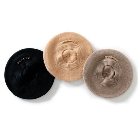 Women Cashmere Beanie Berets Hats Soft Warm French Winter Knit Caps