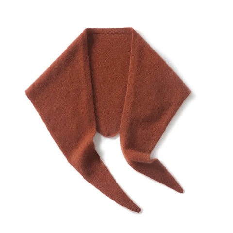 Pure Cashmere Triangle Scarf Neckerchief Knitted Shoulder Warm Wrap